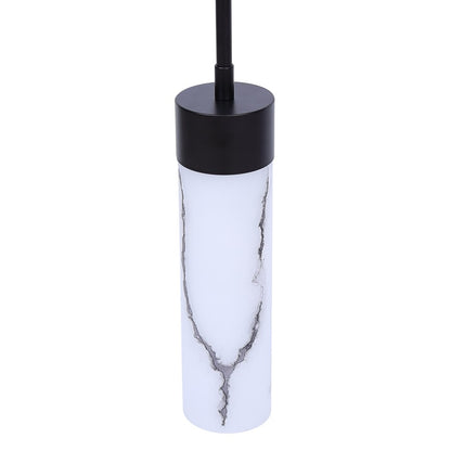 Canarm Kristella 4.75in 1-Light Pendant | Matte Black and Grey Marbled Glass | Kitchen Island & Dining Room | Model IPL1153A01BK