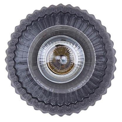 Canarm Kinslea 4.75in 1-Light Pendant | Matte Black and Clear Ribbed Glass | Kitchen Island & Dining Room | Model IPL1165A01BK-CR