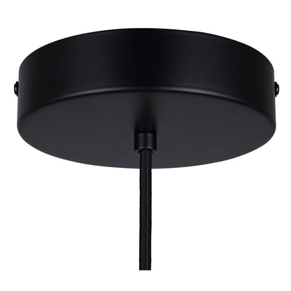 Canarm Kinslea 4.75in 1-Light Pendant | Matte Black and Frosted Ribbed Glass | Kitchen Island & Dining Room | Model IPL1165A01BK-FR