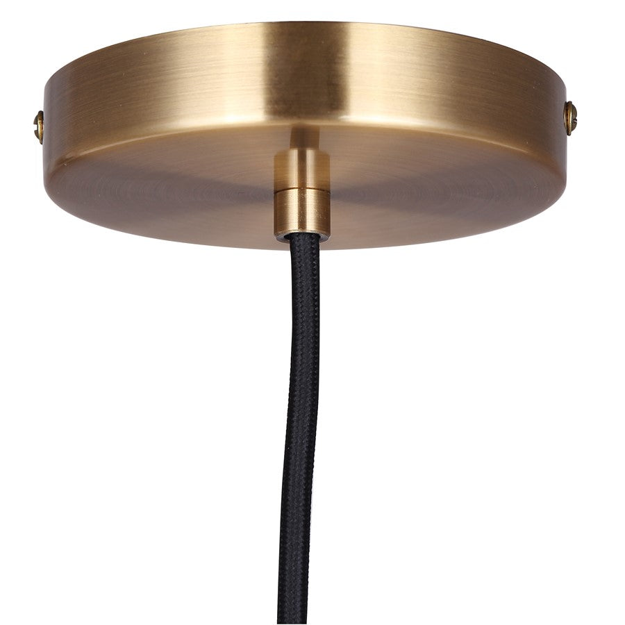 Canarm Kinslea 4.75in 1-Light Pendant | Gold and Clear Ribbed Glass | Kitchen Island & Dining Room | 4.75 x 4.75 x 11.75 in | Model IPL1165A01GD-CR