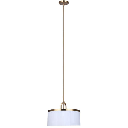 Canarm Kinslea 13.88in 3-Light Pendant | Gold and Opal Ribbed Glass | Living Room & Dining Room | 13.88 x 13.88 x 11 in | Model IPL1165A03GD14