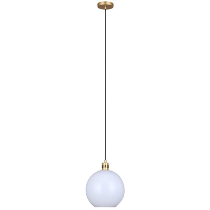 Canarm Monroe 11.75in 1-Light Pendant | Gold and Opal Glass | Kitchen Island & Entryway | 11.75 x 11.75 x 16 in | Model IPL1169A01GDP