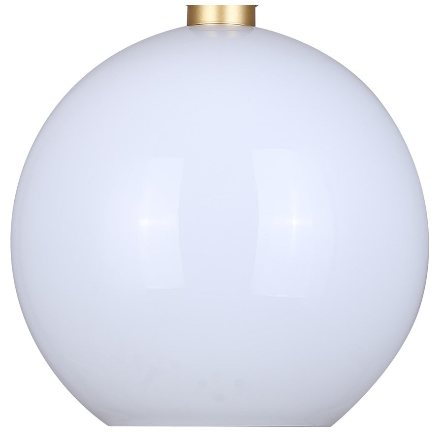 Canarm Monroe 11.75in 1-Light Pendant | Gold and Opal Glass | Kitchen Island & Entryway | 11.75 x 11.75 x 16 in | Model IPL1169A01GDP