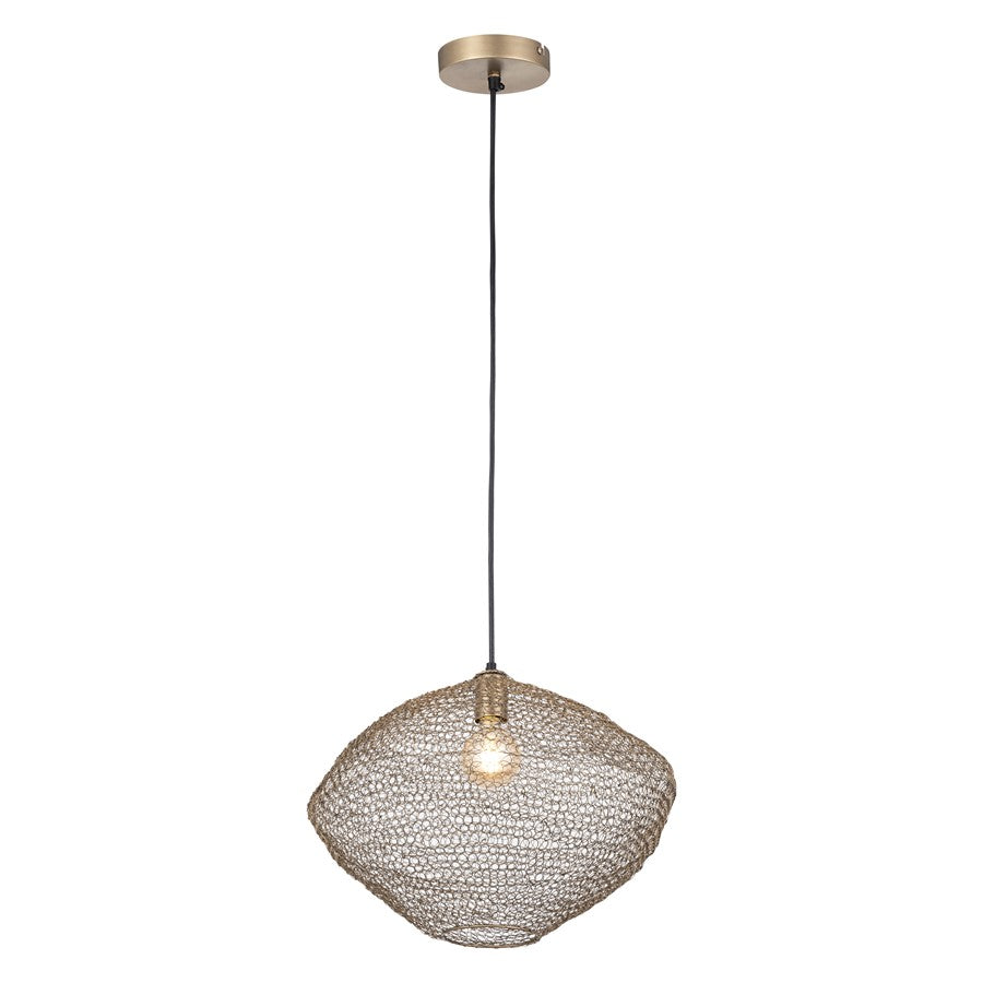 Canarm Warren 19in 1-Light Pendant | Antique Brass Iron | Kitchen & Dining Room | 19 x 19 x 15 in | Model IPL1183A01AB20