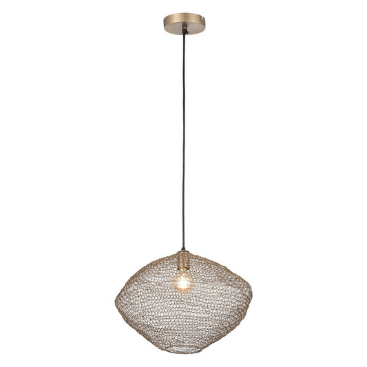Canarm Warren 19in 1-Light Pendant | Antique Brass Iron | Kitchen & Dining Room | 19 x 19 x 15 in | Model IPL1183A01AB20