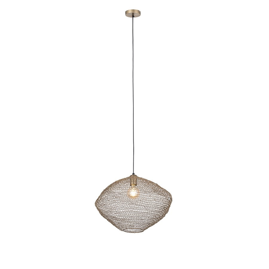 Canarm Warren 19in 1-Light Pendant | Antique Brass Iron | Kitchen & Dining Room | 19 x 19 x 15 in | Model IPL1183A01AB20