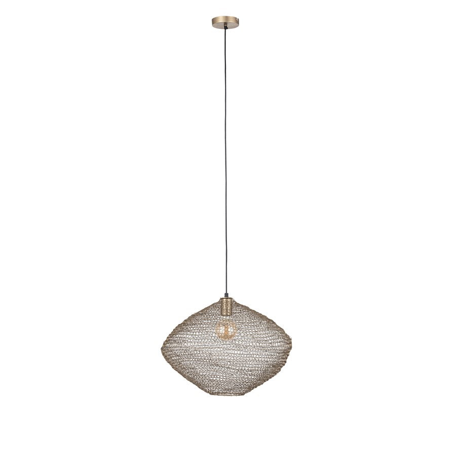 Canarm Warren 19in 1-Light Pendant | Antique Brass Iron | Kitchen & Dining Room | 19 x 19 x 15 in | Model IPL1183A01AB20