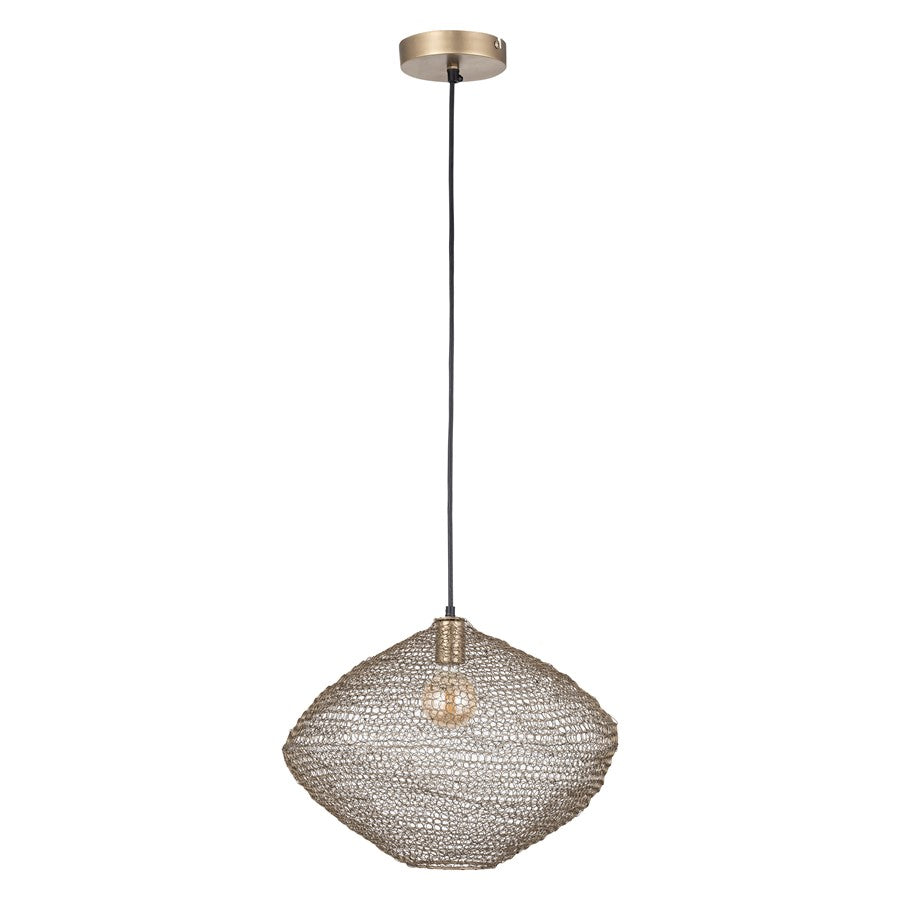 Canarm Warren 19in 1-Light Pendant | Antique Brass Iron | Kitchen & Dining Room | 19 x 19 x 15 in | Model IPL1183A01AB20