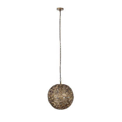 Canarm Kora 15in 1-Light Pendant | Antique Brass Iron | Kitchen & Bedroom | 15 x 15 x 17 in | Model IPL1184A01AB14
