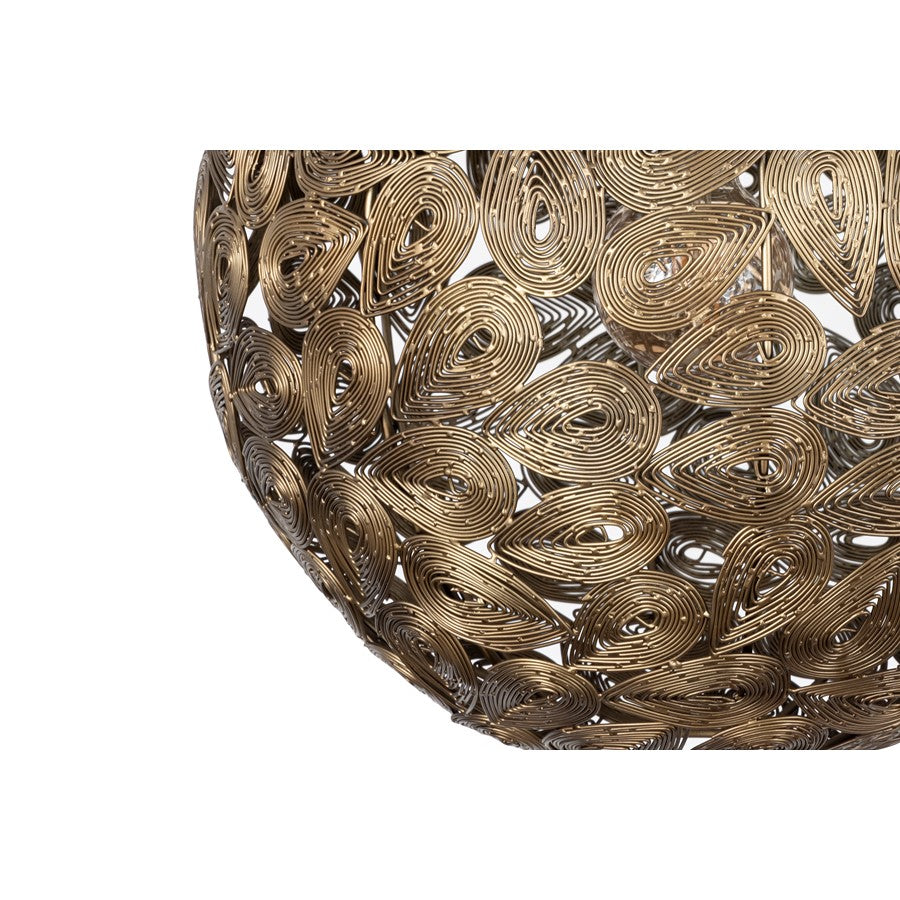 Canarm Kora 15in 1-Light Pendant | Antique Brass Iron | Kitchen & Bedroom | 15 x 15 x 17 in | Model IPL1184A01AB14