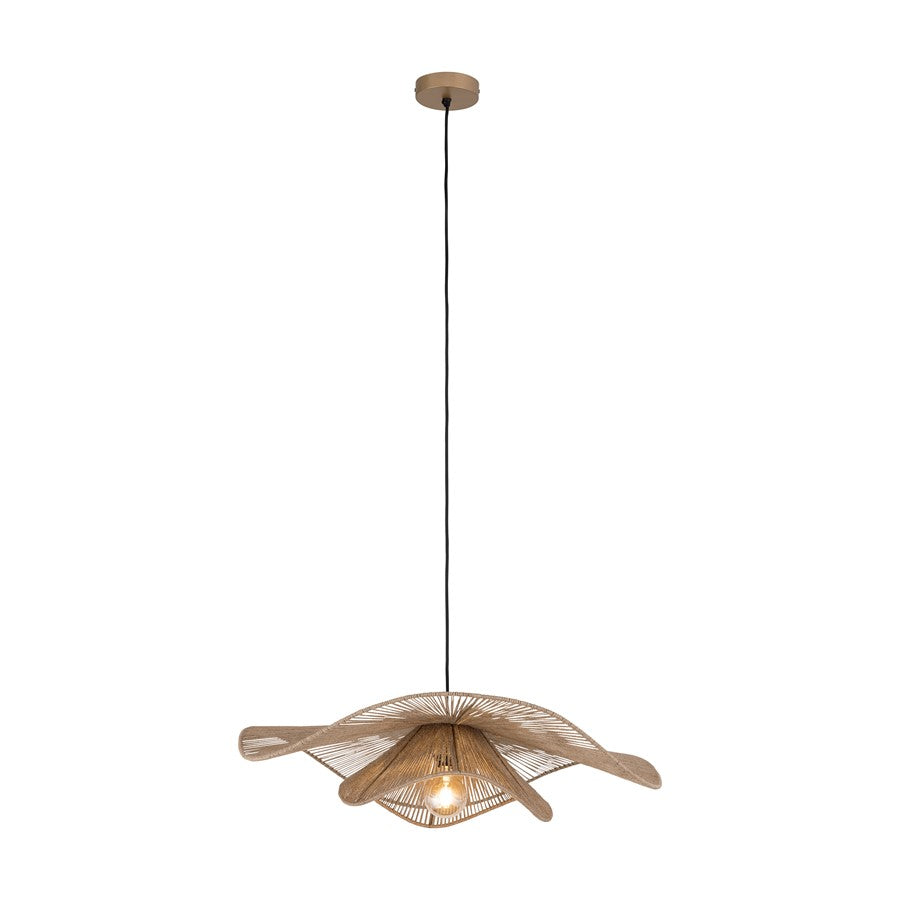 Canarm Sage 31in 1-Light Pendant | Natural Handwoven Jute and Iron Frame | Kitchen & Dining Room | 31 x 31 x 7 in | Model IPL1186A01NA32