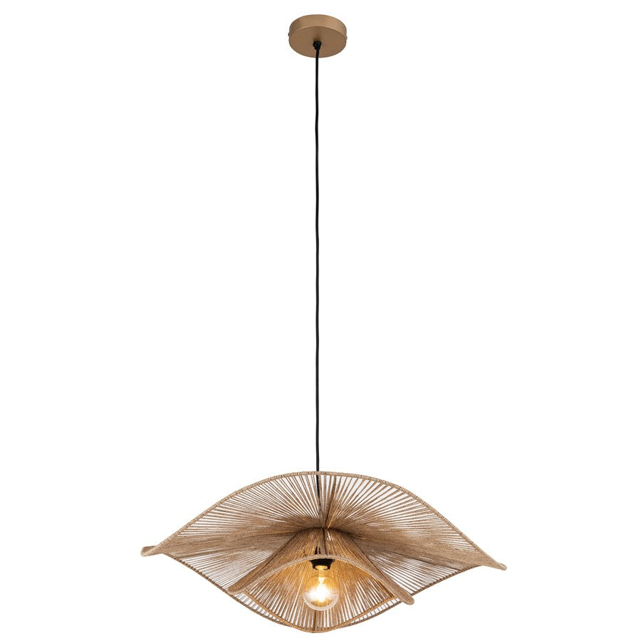 Canarm Sage 31in 1-Light Pendant | Natural Handwoven Jute and Iron Frame | Kitchen & Dining Room | 31 x 31 x 7 in | Model IPL1186A01NA32