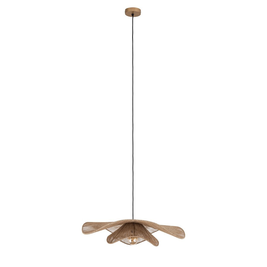 Canarm Sage 31in 1-Light Pendant | Natural Handwoven Jute and Iron Frame | Kitchen & Dining Room | 31 x 31 x 7 in | Model IPL1186A01NA32