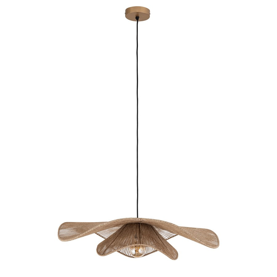 Canarm Sage 31in 1-Light Pendant | Natural Handwoven Jute and Iron Frame | Kitchen & Dining Room | 31 x 31 x 7 in | Model IPL1186A01NA32