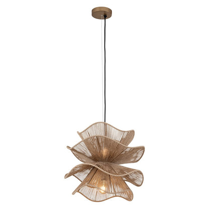 Canarm Sage 19in 2-Light Pendant | Natural Handwoven Jute and Iron Frame | Kitchen Island & Dining Room | 19 x 19 x 18 in | Model IPL1186A02NA20