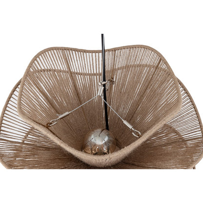 Canarm Sage 19in 2-Light Pendant | Natural Handwoven Jute and Iron Frame | Kitchen Island & Dining Room | 19 x 19 x 18 in | Model IPL1186A02NA20