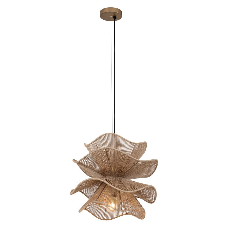 Canarm Sage 19in 2-Light Pendant | Natural Handwoven Jute and Iron Frame | Kitchen Island & Dining Room | 19 x 19 x 18 in | Model IPL1186A02NA20