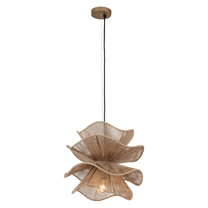 Canarm Sage 19in 2-Light Pendant | Natural Handwoven Jute and Iron Frame | Kitchen Island & Dining Room | 19 x 19 x 18 in | Model IPL1186A02NA20