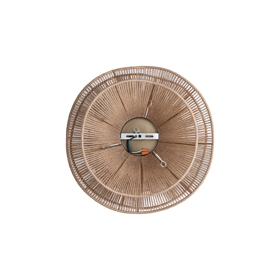 Canarm Sage 19in 2-Light Pendant | Natural Handwoven Jute and Iron Frame | Kitchen Island & Dining Room | 19 x 19 x 18 in | Model IPL1186A02NA20