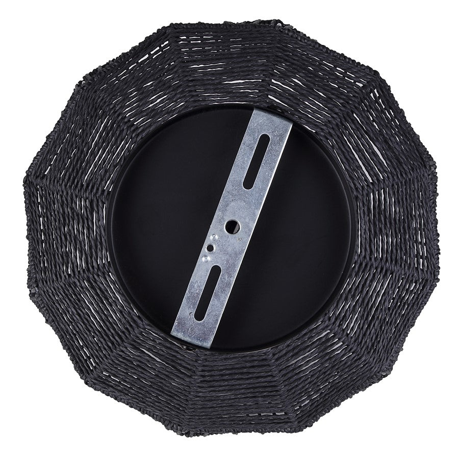 Canarm Valence 15in 1-Light Pendant | Modern Boho Matte Black Woven Steel | Kitchen Island & Bedroom | 15 x 15 x 14.5 in | Model IPL1197A01BK
