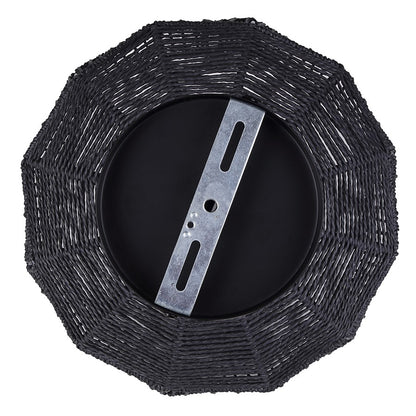 Canarm Valence 15in 1-Light Pendant | Modern Boho Matte Black Woven Steel | Kitchen Island & Bedroom | 15 x 15 x 14.5 in | Model IPL1197A01BK