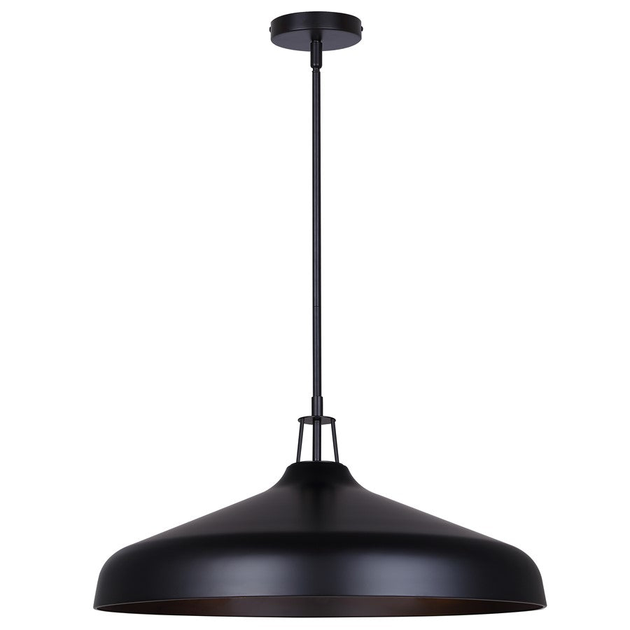 Canarm Holland 22in 4-Light Pendant | Industrial Matte Black Metal Dome | Kitchen Island & Dining Room | 22 x 22 x 13 in | Model IPL1203A04BK22
