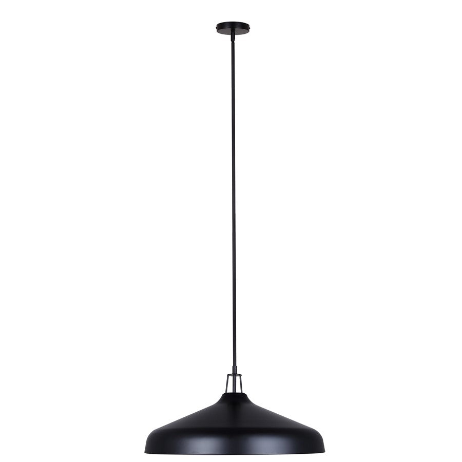 Canarm Holland 22in 4-Light Pendant | Industrial Matte Black Metal Dome | Kitchen Island & Dining Room | 22 x 22 x 13 in | Model IPL1203A04BK22