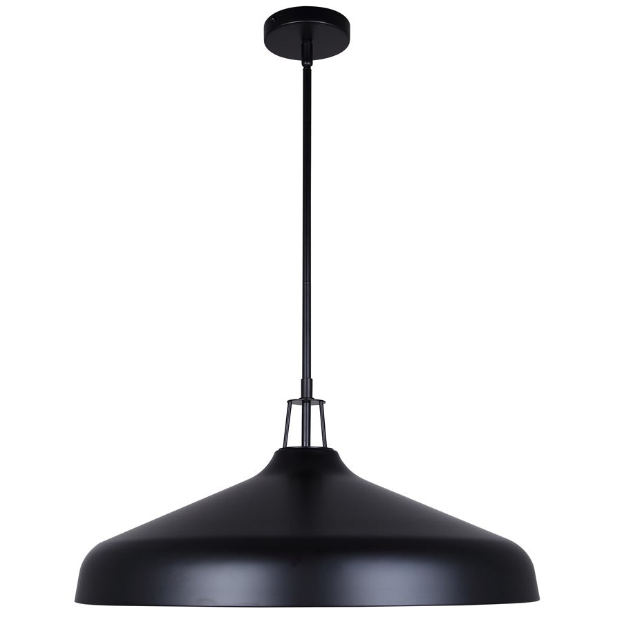Canarm Holland 22in 4-Light Pendant | Industrial Matte Black Metal Dome | Kitchen Island & Dining Room | 22 x 22 x 13 in | Model IPL1203A04BK22