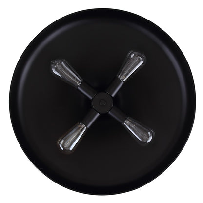 Canarm Holland 22in 4-Light Pendant | Industrial Matte Black Metal Dome | Kitchen Island & Dining Room | 22 x 22 x 13 in | Model IPL1203A04BK22