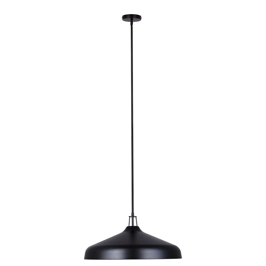 Canarm Holland 22in 4-Light Pendant | Industrial Matte Black & Gold Interior Metal Dome | Kitchen Island & Dining Room | Model IPL1203A04BKG22