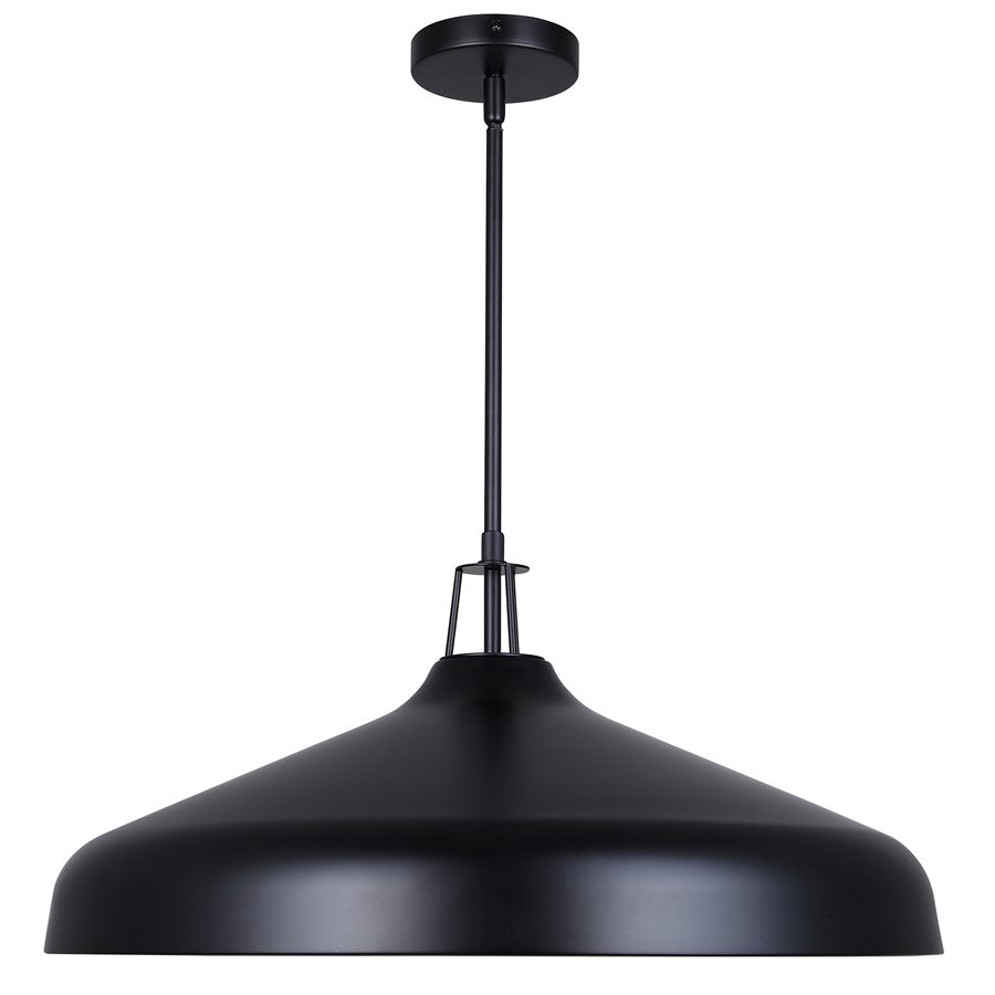 Canarm Holland 22in 4-Light Pendant | Industrial Matte Black & Gold Interior Metal Dome | Kitchen Island & Dining Room | Model IPL1203A04BKG22
