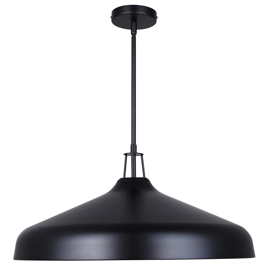 Canarm Holland 22in 4-Light Pendant | Industrial Matte Black & Gold Interior Metal Dome | Kitchen Island & Dining Room | Model IPL1203A04BKG22