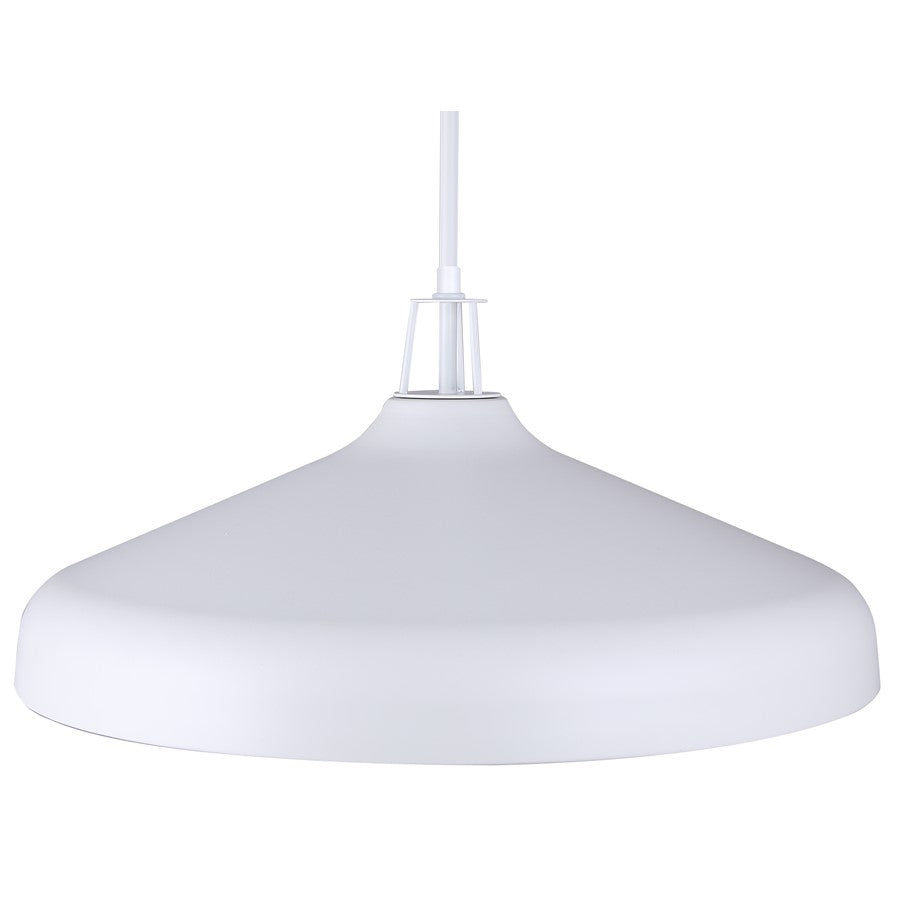 Canarm Holland 22in 4-Light Pendant | Matte White and Gold Interior Steel | Kitchen Island & Dining Room | 22 x 22 x 13 in | Model IPL1203A04WHG22