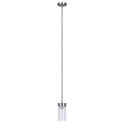 Canarm Benson 4.75in 1-Light Pendant | Brushed Nickel and Clear Glass Steel | Kitchen & Hallway | 4.75 x 4.75 x 11.75 in | Model IPL1205A01BN