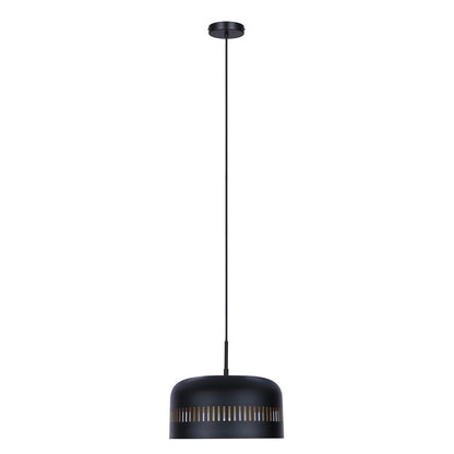 Canarm Miles 13in 1-Light Pendant | Matte Black and Gold Interior Steel | Dining Room & Kitchen | 13 x 13 x 13.5 in | Model IPL1207A01BK