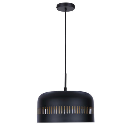 Canarm Miles 13in 1-Light Pendant | Matte Black and Gold Interior Steel | Dining Room & Kitchen | 13 x 13 x 13.5 in | Model IPL1207A01BK
