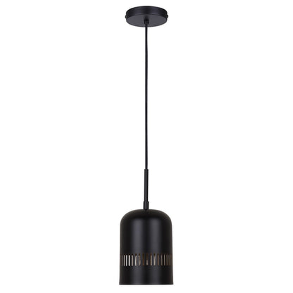 Canarm Miles 6in 1-Light Pendant | Matte Black and Gold Interior Steel | Kitchen Island & Dining Room | 6 x 6 x 14.5-62.5 in | Model IPL1207A01BK6