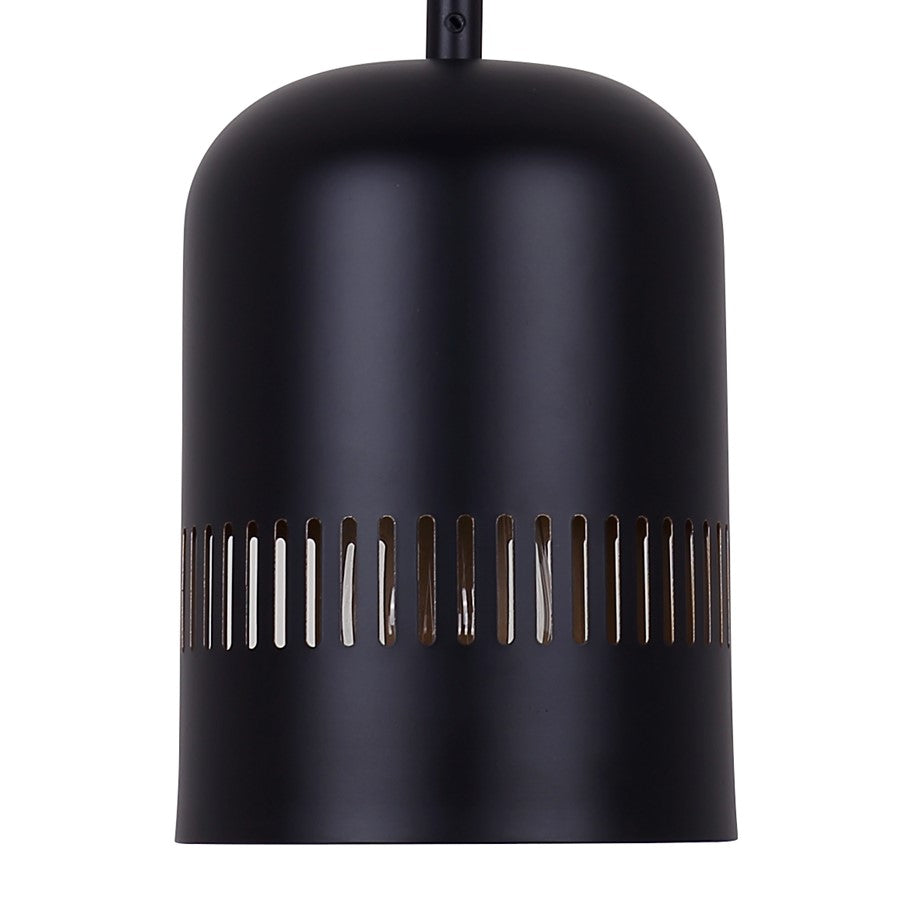 Canarm Miles 6in 1-Light Pendant | Matte Black and Gold Interior Steel | Kitchen Island & Dining Room | 6 x 6 x 14.5-62.5 in | Model IPL1207A01BK6