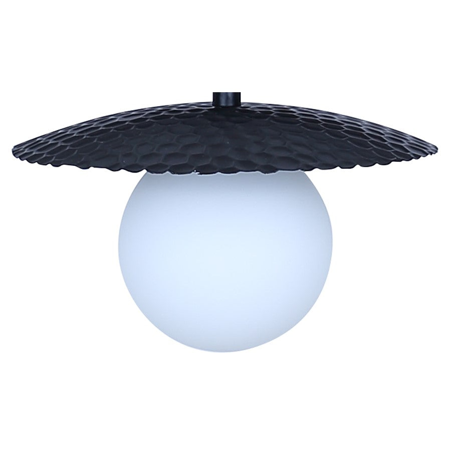 Canarm Mierka 32.5in 3-Light Pendant | Matte Black Steel and Opal Glass | Dining Room & Kitchen | 32.5 x 7.9 x 14.6-56.6 in | Model IPL1209A03BK9