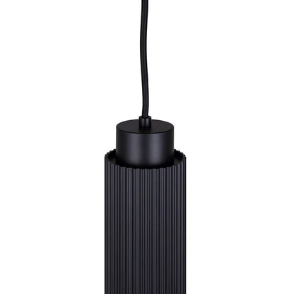 Canarm Cohen 4.75in 1-Light Pendant | Matte Black Ribbed Steel | Bedroom & Kitchen Island | 4.75 x 4.75 x 13.5-61.5 in | Model IPL1231A01BK10