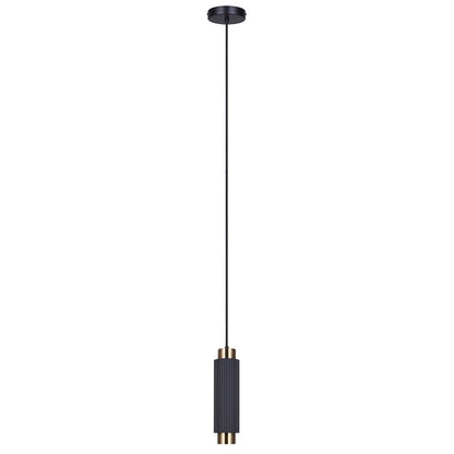 Canarm Cohen 4.75in 1-Light Pendant | Modern Matte Black and Gold Steel | Kitchen Island & Dining Room | 4.75 x 4.75 x 13.5 in | Model IPL1231A01BKG10