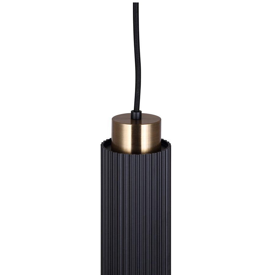 Canarm Cohen 4.75in 1-Light Pendant | Modern Matte Black and Gold Steel | Kitchen Island & Dining Room | 4.75 x 4.75 x 13.5 in | Model IPL1231A01BKG10
