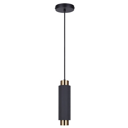 Canarm Cohen 4.75in 1-Light Pendant | Modern Matte Black and Gold Steel | Kitchen Island & Dining Room | 4.75 x 4.75 x 13.5 in | Model IPL1231A01BKG10
