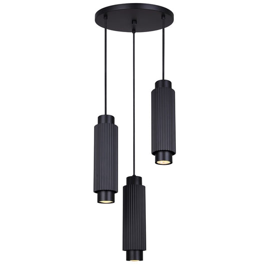 Canarm Cohen 13in 3-Light Pendant | Modern Matte Black Steel | Kitchen Island & Dining Room | 13 x 13 x 13.5 in | Model IPL1231A03BK10
