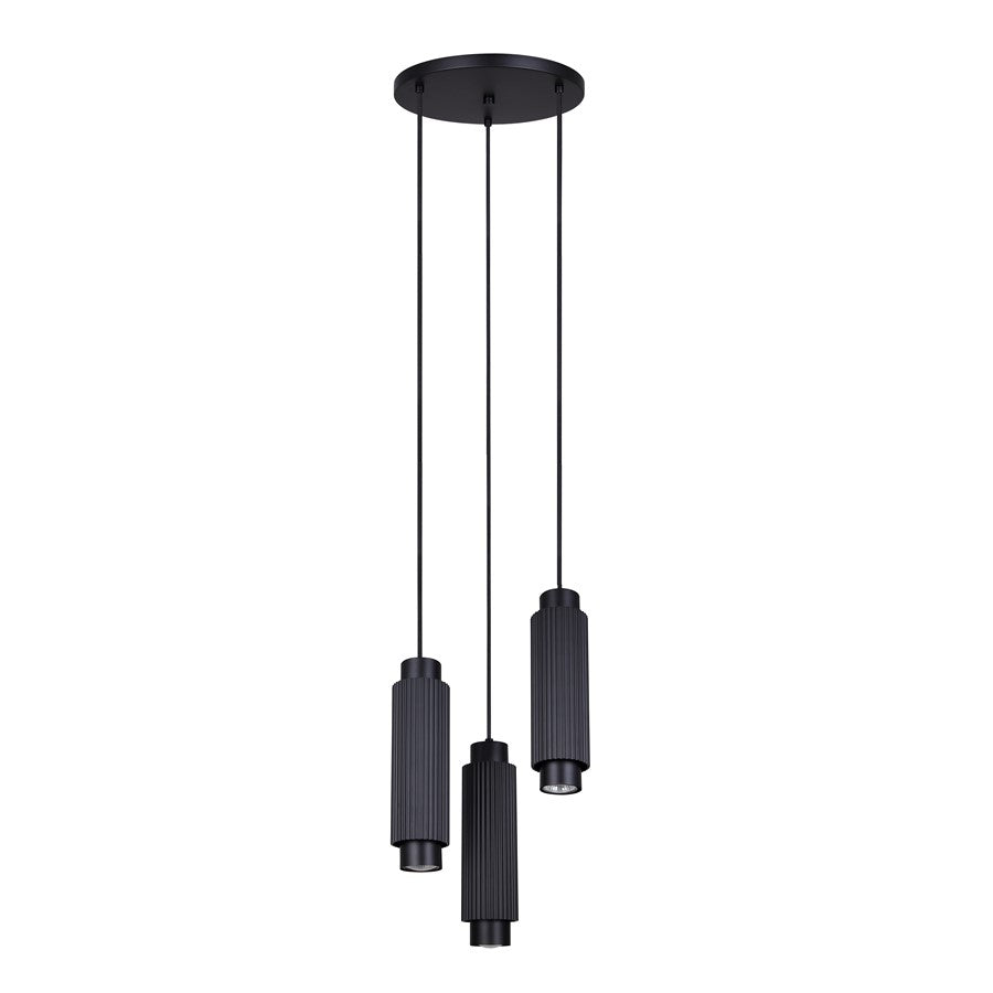 Canarm Cohen 13in 3-Light Pendant | Modern Matte Black Steel | Kitchen Island & Dining Room | 13 x 13 x 13.5 in | Model IPL1231A03BK10