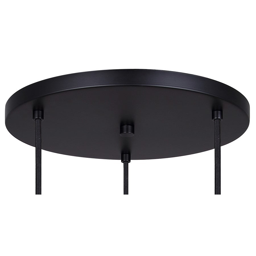 Canarm Cohen 13in 3-Light Pendant | Modern Matte Black Steel | Kitchen Island & Dining Room | 13 x 13 x 13.5 in | Model IPL1231A03BK10