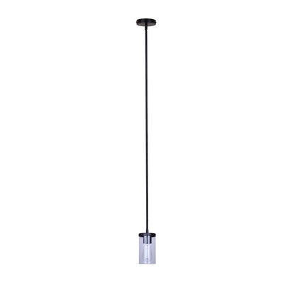 Canarm Britton 4.75in 1-Light Pendant | Modern Matte Black Steel and Clear Glass | Kitchen Island & Dining Room | Model IPL1234A01BK
