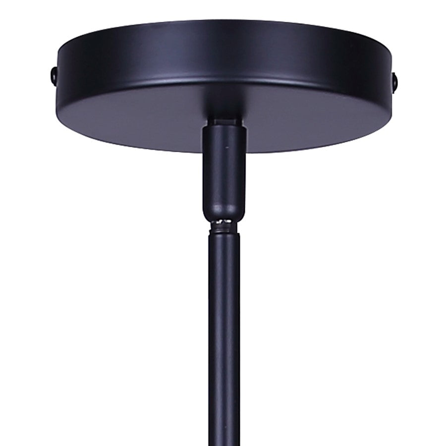Canarm Britton 4.75in 1-Light Pendant | Modern Matte Black Steel and Clear Glass | Kitchen Island & Dining Room | Model IPL1234A01BK