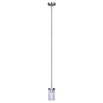 Canarm Britton 4.75in 1-Light Pendant | Modern Brushed Nickel Steel and Clear Glass | Kitchen Island & Dining Room | Model IPL1234A01BN