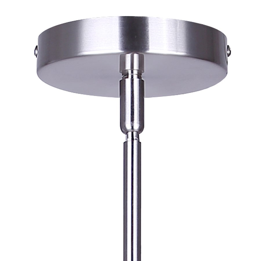Canarm Britton 4.75in 1-Light Pendant | Modern Brushed Nickel Steel and Clear Glass | Kitchen Island & Dining Room | Model IPL1234A01BN